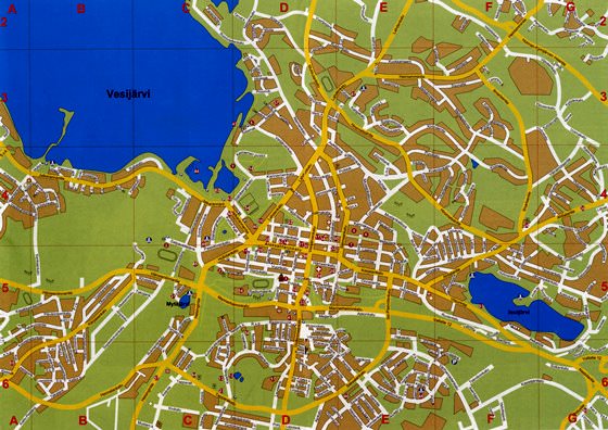 Gedetailleerde plattegrond van Lahti