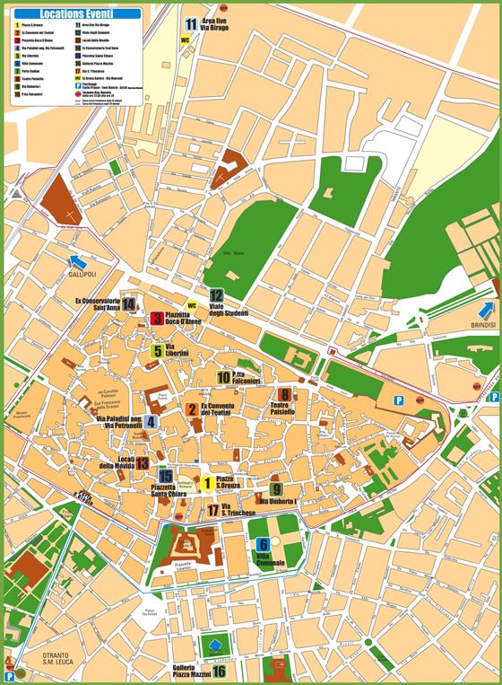 Detailed map of Lecce 2
