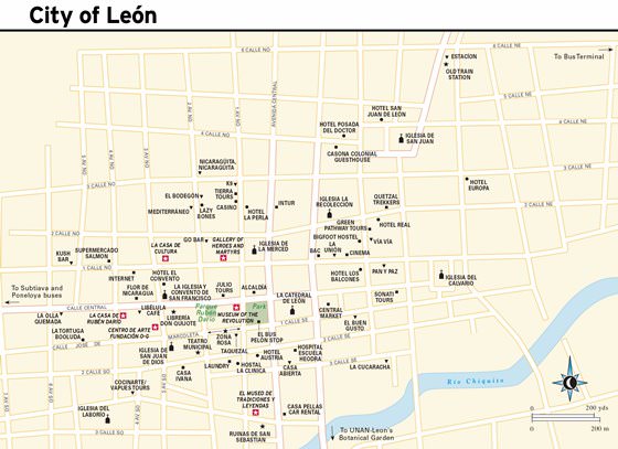 Gedetailleerde plattegrond van Leon