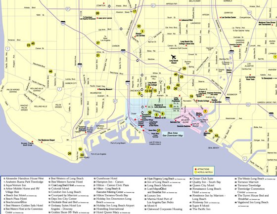 Large map of Long Beach 1