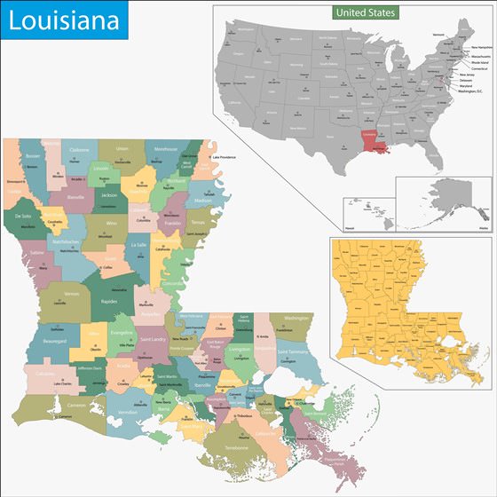 Детальная карта Луизианы 1