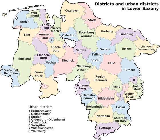 Подробная карта Нижней Саксонии 4