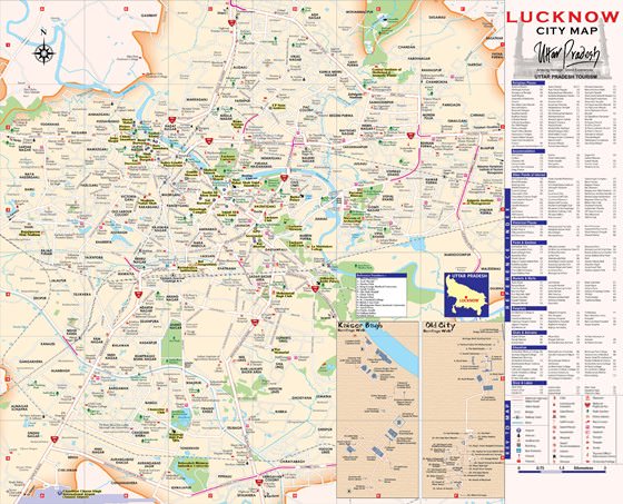 Large map of Lucknow 1