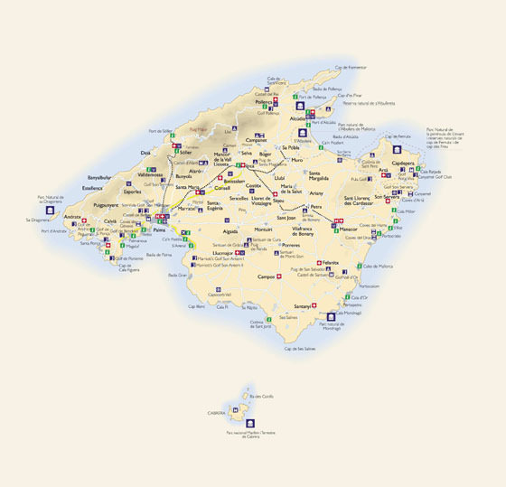 Hoge-resolutie kaart van Majorca