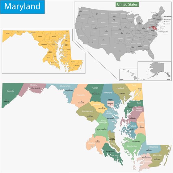 Детальная карта Мэриленда 1