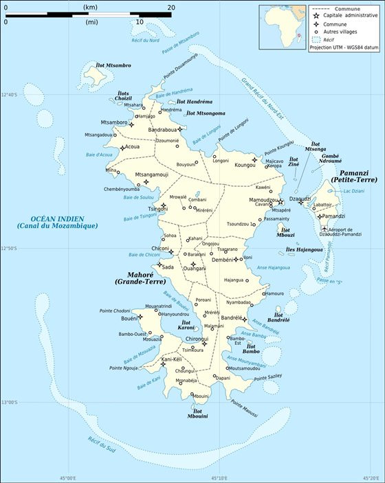 Детальная карта острова Майотта 1