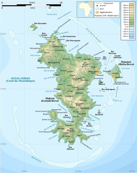 Подробная карта острова Майотта 2