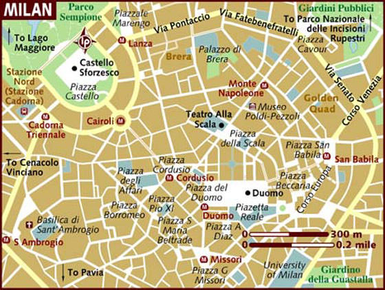 Детальная карта Милана 1