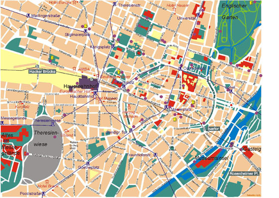 Detailed map of Munich 2