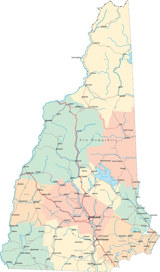 Подробная карта Нью-Хэмпшира 4