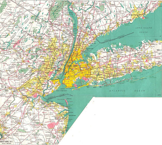 Large map of New York 1