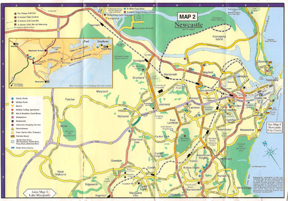 Große Karte von Newcastle 1