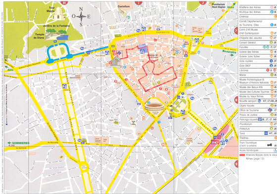Large map of Nimes 1