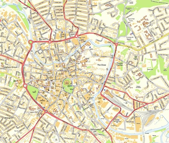 Gedetailleerde plattegrond van Norwich