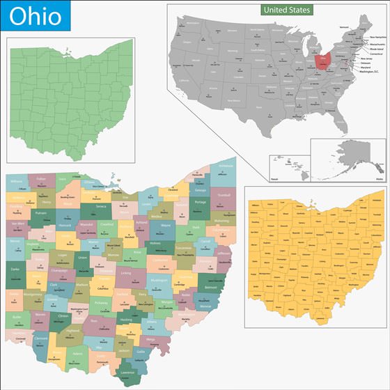 Детальная карта Огайо 1