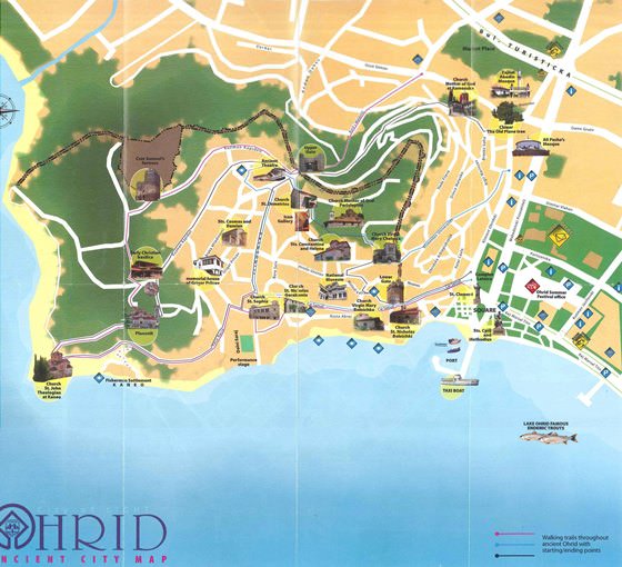 Детальная карта Охрида 1