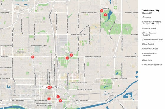 Large map of Oklahoma City 1