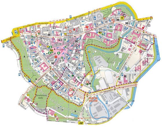 Detailed map of Olomouc 2