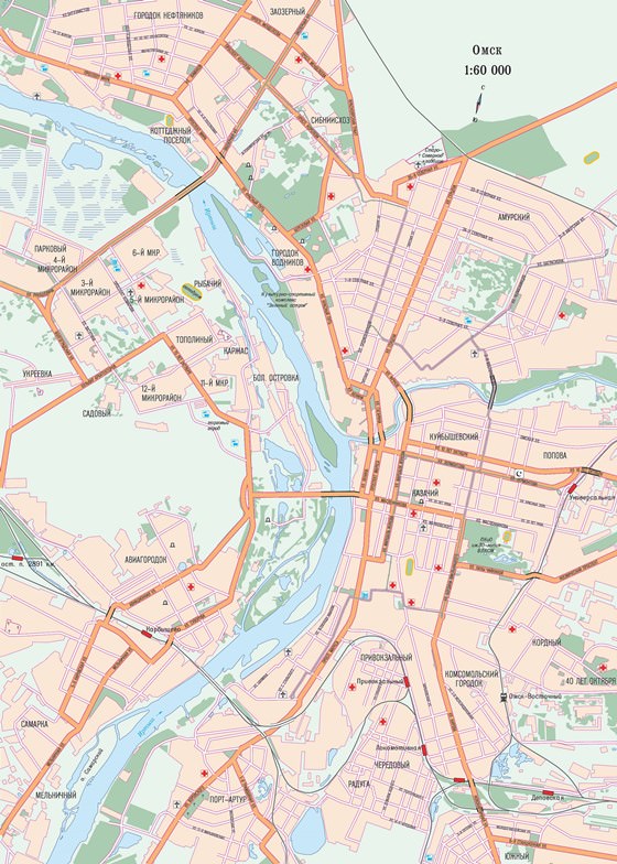 Large map of Omsk 1