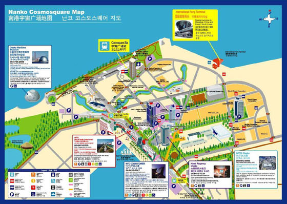 Gedetailleerde plattegrond van Osaka