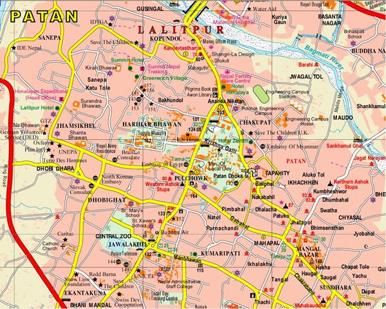 Large map of Patan 1