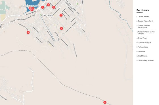 Large map of Port Louis 1 Large map of Port Louis 1