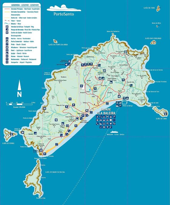 Детальная карта острова Порту-Санту 1