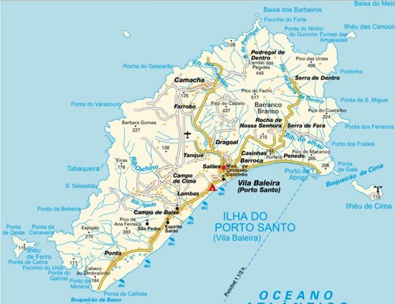 Подробная карта острова Порту-Санту 2