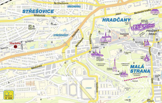 Gedetailleerde plattegrond van Praag