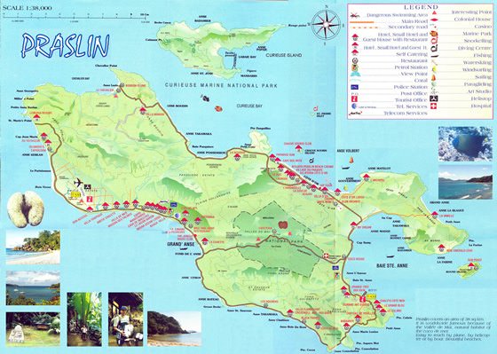 Подробная карта острова Праслин 2
