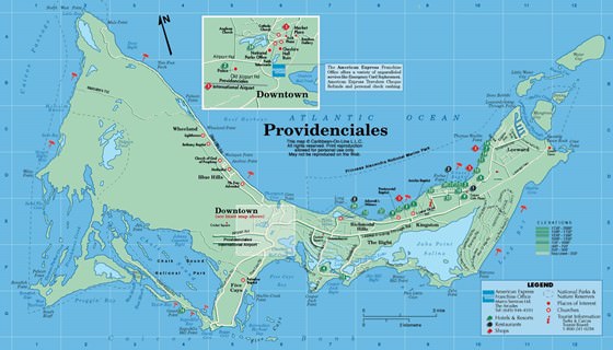 Детальная карта острова Провиденсиалес 1