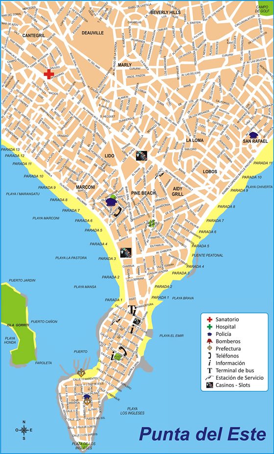 Детальная карта Пунта-дель-Эсте 1