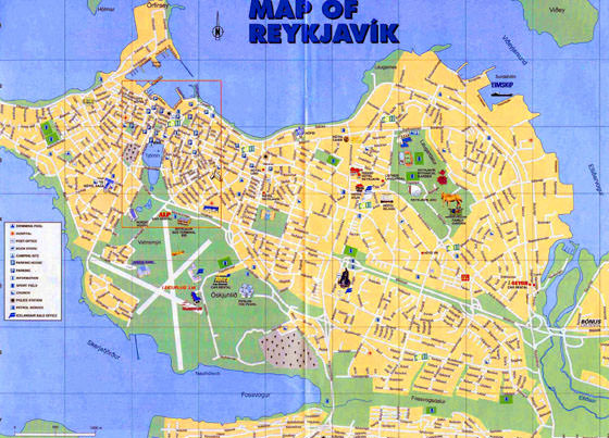 Large map of Reykjavik 1