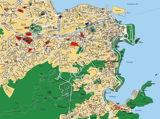 Gedetailleerde plattegrond van Rio de Janeiro