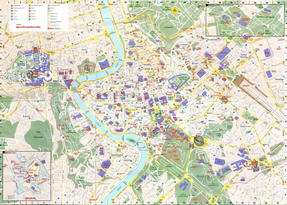 Gedetailleerde plattegrond van Rome