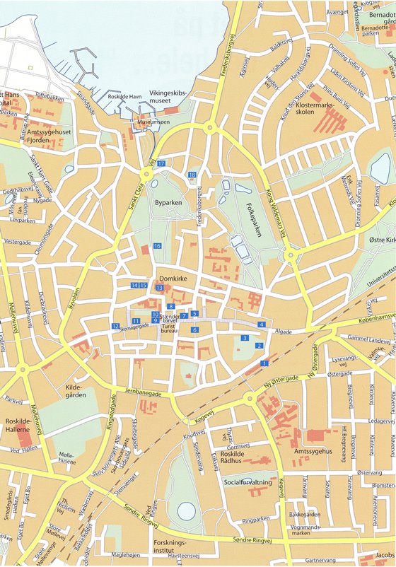 Detailed map of Roskilde 2