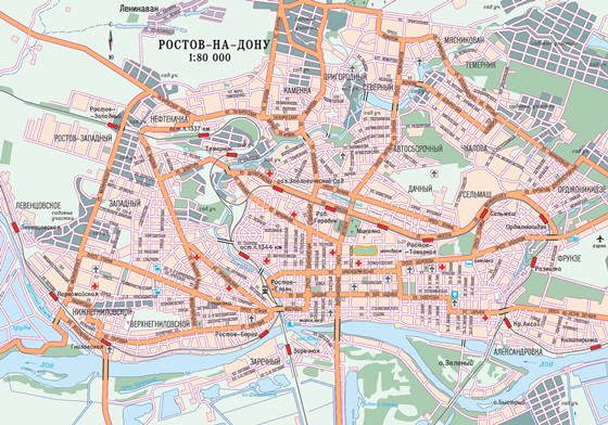 Large map of Rostov na Donu 1