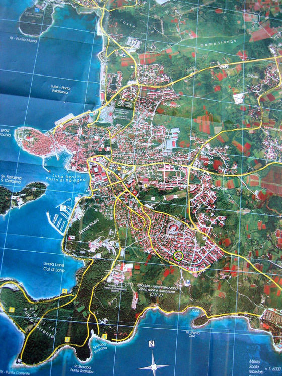 Gedetailleerde plattegrond van Rovinj
