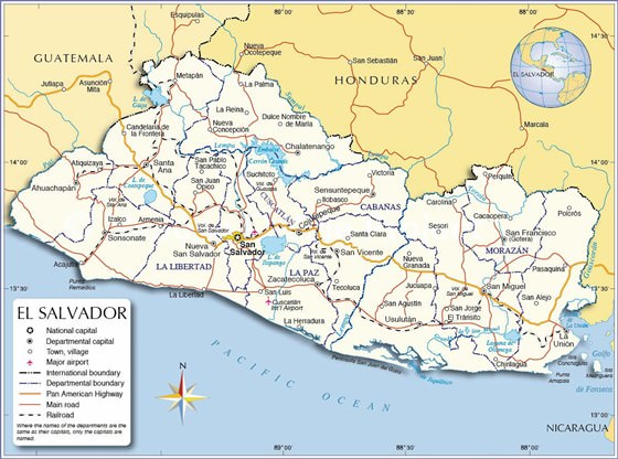 Детальная карта Сальвадора 1