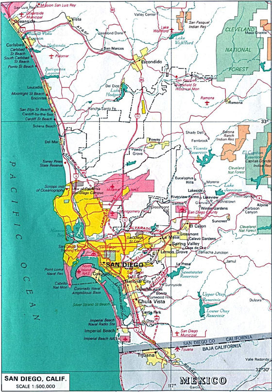 Detailed map of San Diego 2