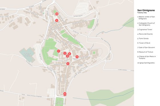 Детальная карта Сан-Джиминьяно 1