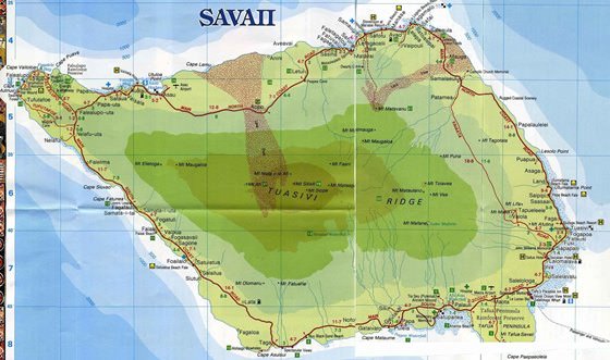 Детальная карта острова Саваи 1