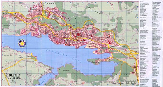 Детальная карта Шибеника 1