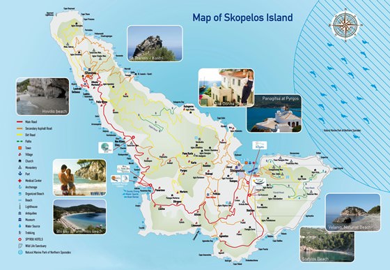 Large map of Skopelos Island 1