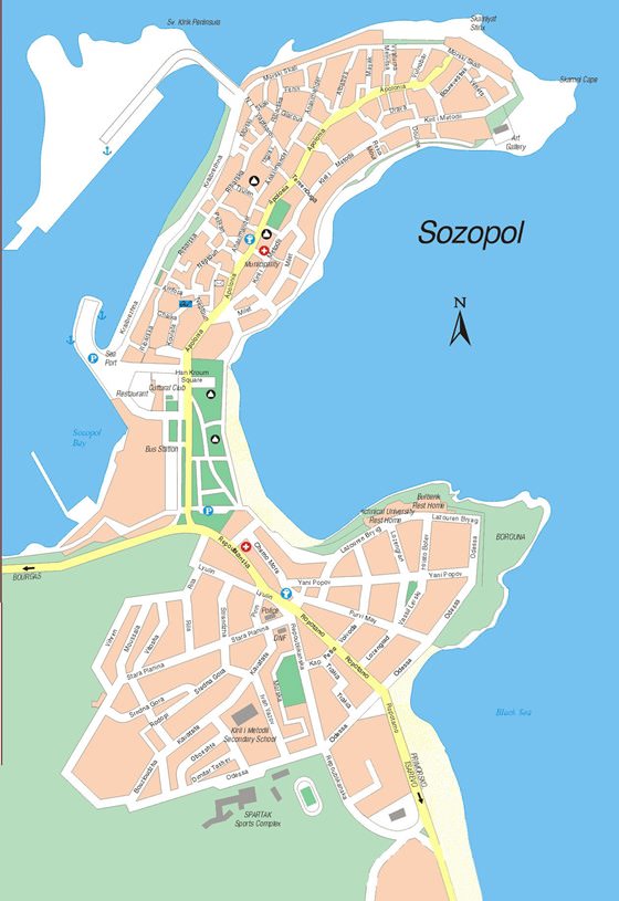 Подробная карта Созополя 4