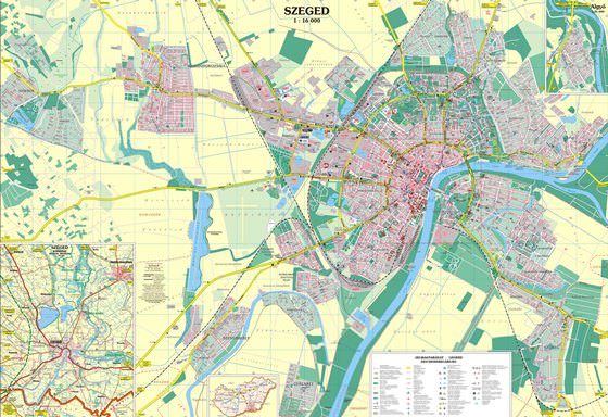 Подробная карта Сегеда 2