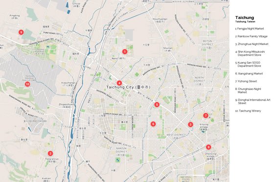 Детальная карта Тайчжуна 1