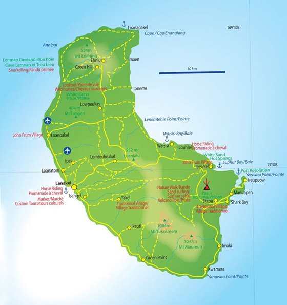 Детальная карта острова Танна 1