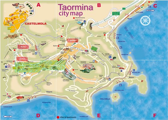 Große Karte von Taormina 1