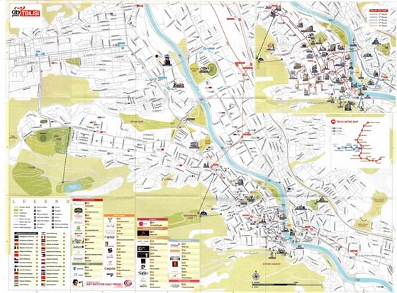 Подробная карта Тбилиси 2